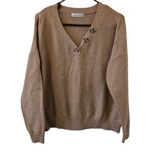Retrology XL Tan Slouchy Knit Sweater